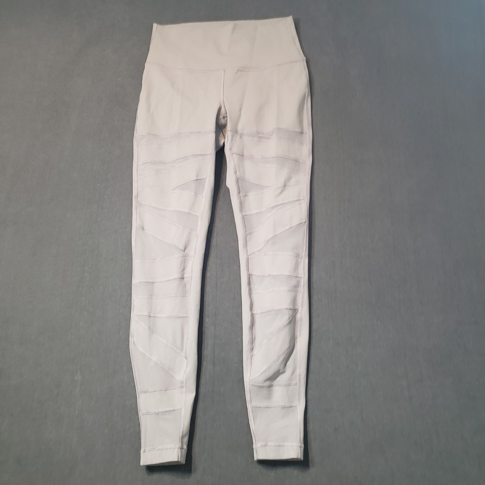 Lululemon Leggings Womens 8 Grey High Rise Mesh Panel W5BY4S Yoga Pants